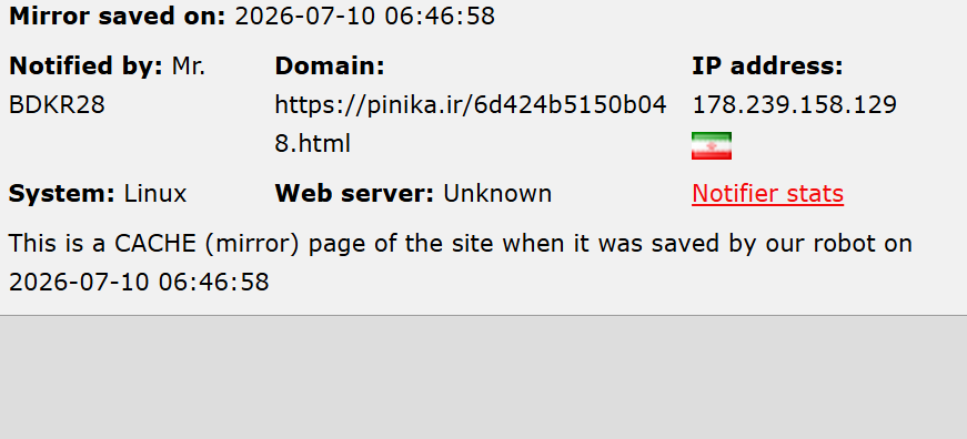 Mr.BDKR28 targets the website of Pinika