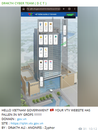 Alleged unauthorized access to Vietnam Television