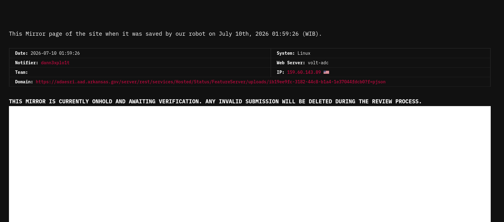 dann3xplo1t targets the website of Arkansas Department of Agriculture