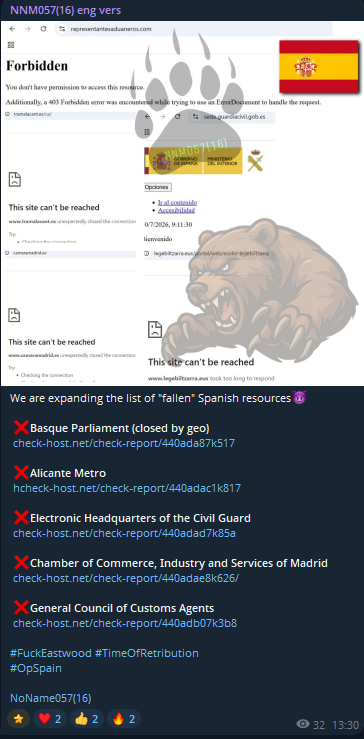 NoName057(16) targets the website of Basque Parliament