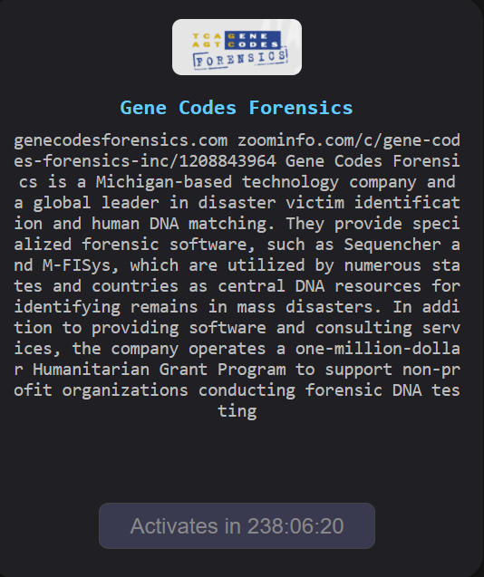 Gene Codes Forensics, Inc. falls victim to The Gentlemen ransomware