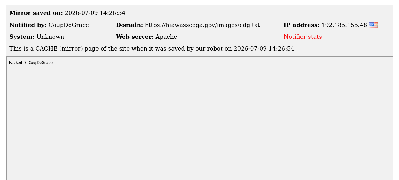 CoupDeGrace targets the websites of City of Hiawassee
