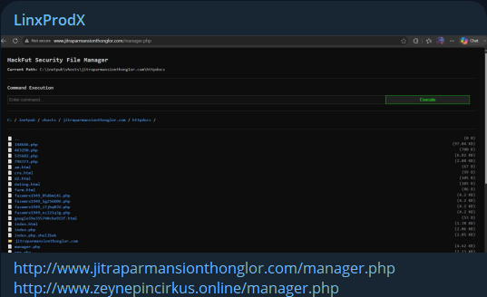 Alleged Web Shell Access to Jitrapar Mansion Thonglor Web Server