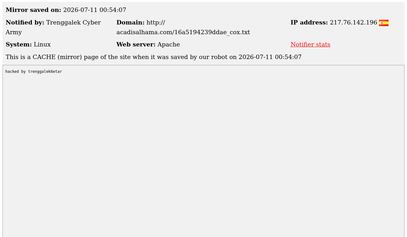 Trenggalek Cyber Army targets the website of ACADIS