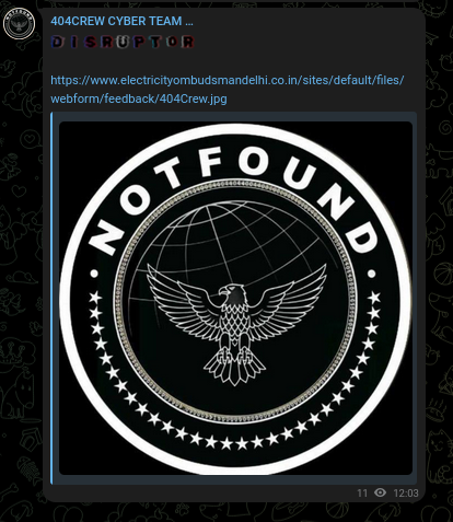404Crew Cyber Team targets the website of Electricity Ombudsman