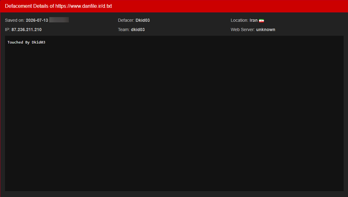 Dkid03 targets the website of DanFile