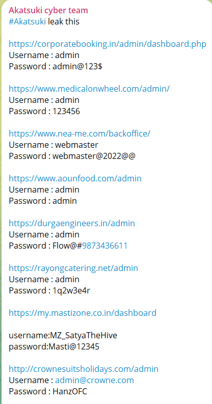 Alleged leak of login access to Durga Engineers