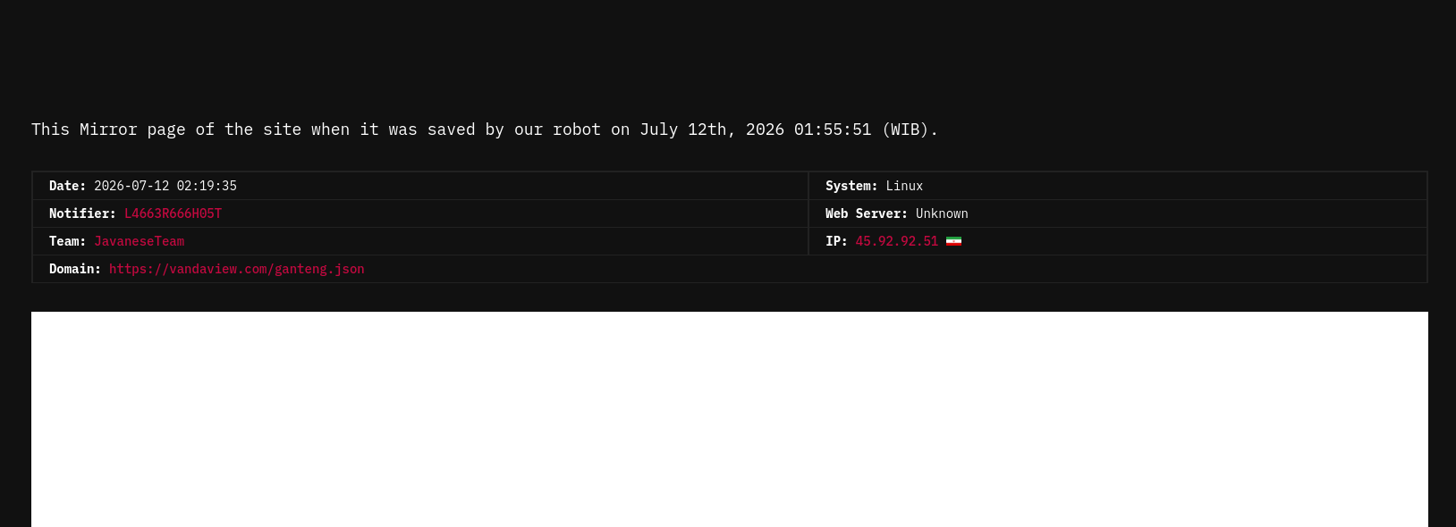 L4663R666H05T targets the website of Vanda Visual Art Training Center