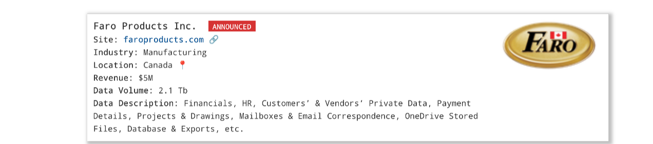 Faro falls victim to PEAR Ransomware
