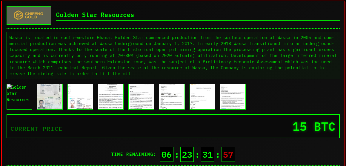 Alleged Data Breach of Golden Star Resources Ltd.