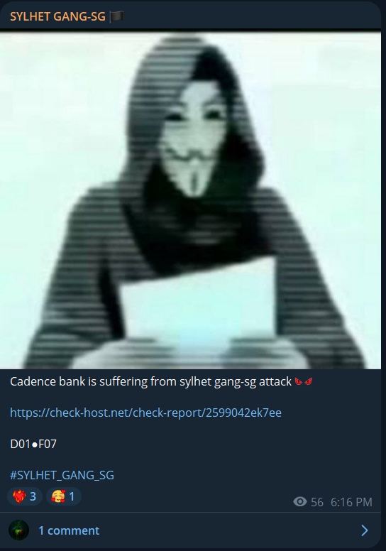SYLHET GANG-SG瞄准Cadence银行网站