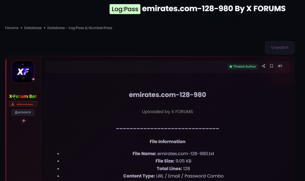 Alleged leak of Emirates Combo list