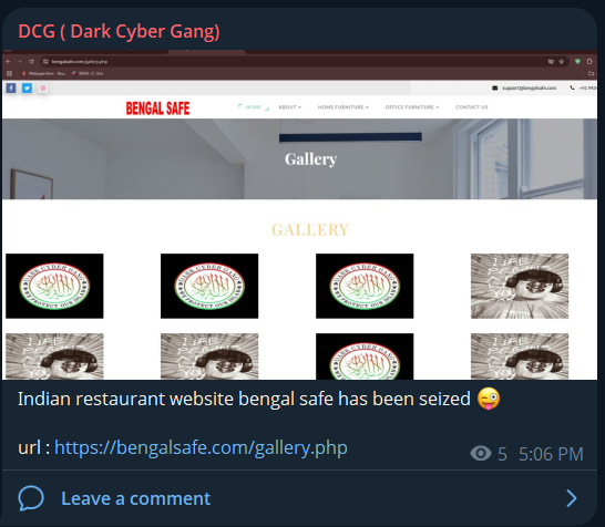 DCG（黑暗Cyber帮）瞄准孟加拉保险箱网站