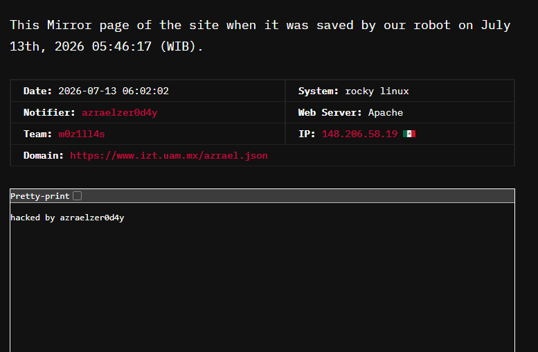 azraelzer0d4y targets the website of UAM-Iztapalapa