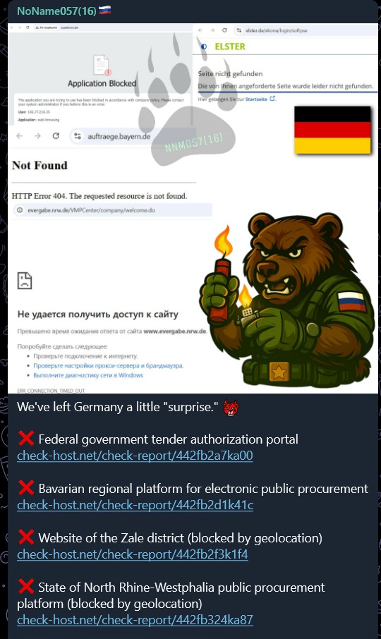 NoName057(16) targets the website of Bavarian Public Procurement portal