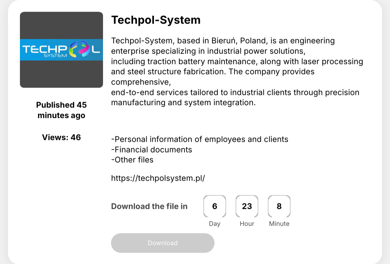 Techpol-System falls victim to Space Bears Ransomware
