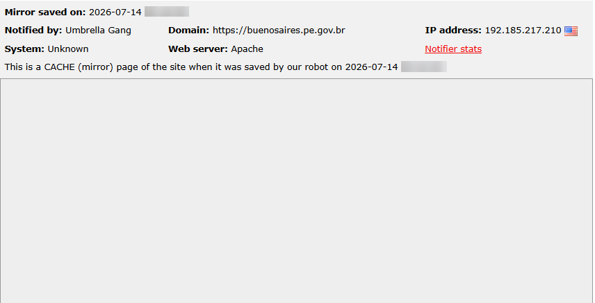 Umbrella Gang targets the website of Municipality of Buenos Aires