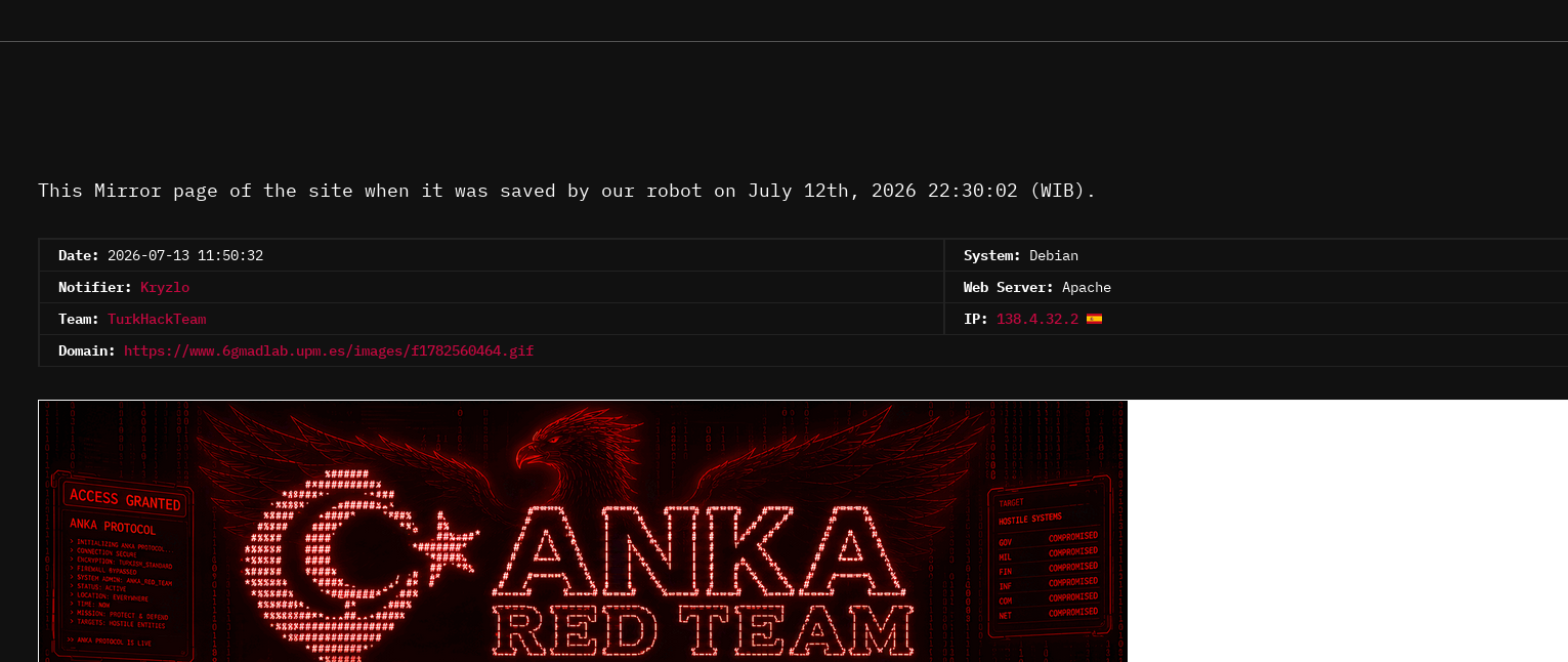 Turk Hack Team targets the website of Universidad Politécnica de Madrid