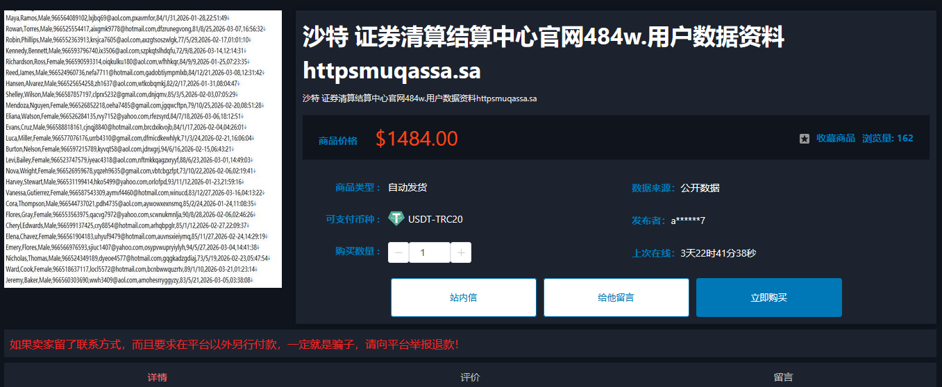 Alleged sale of data from Muqassa