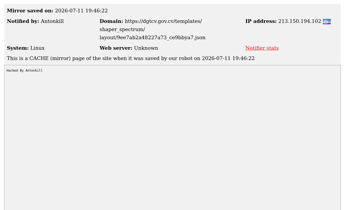 Antonkill targets the website of Direção Geral do Trabalho