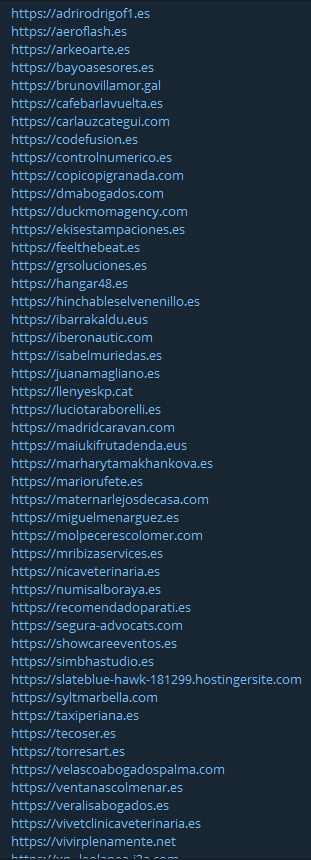 Alleged access to multiple websites in Spain