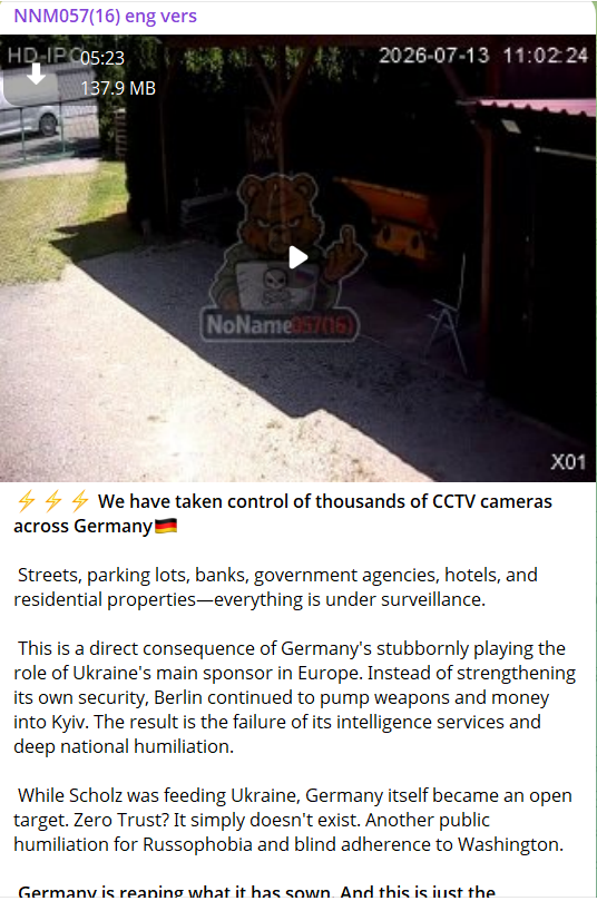 Alleged Unauthorized Access to Thousands of CCTV Cameras in Germany