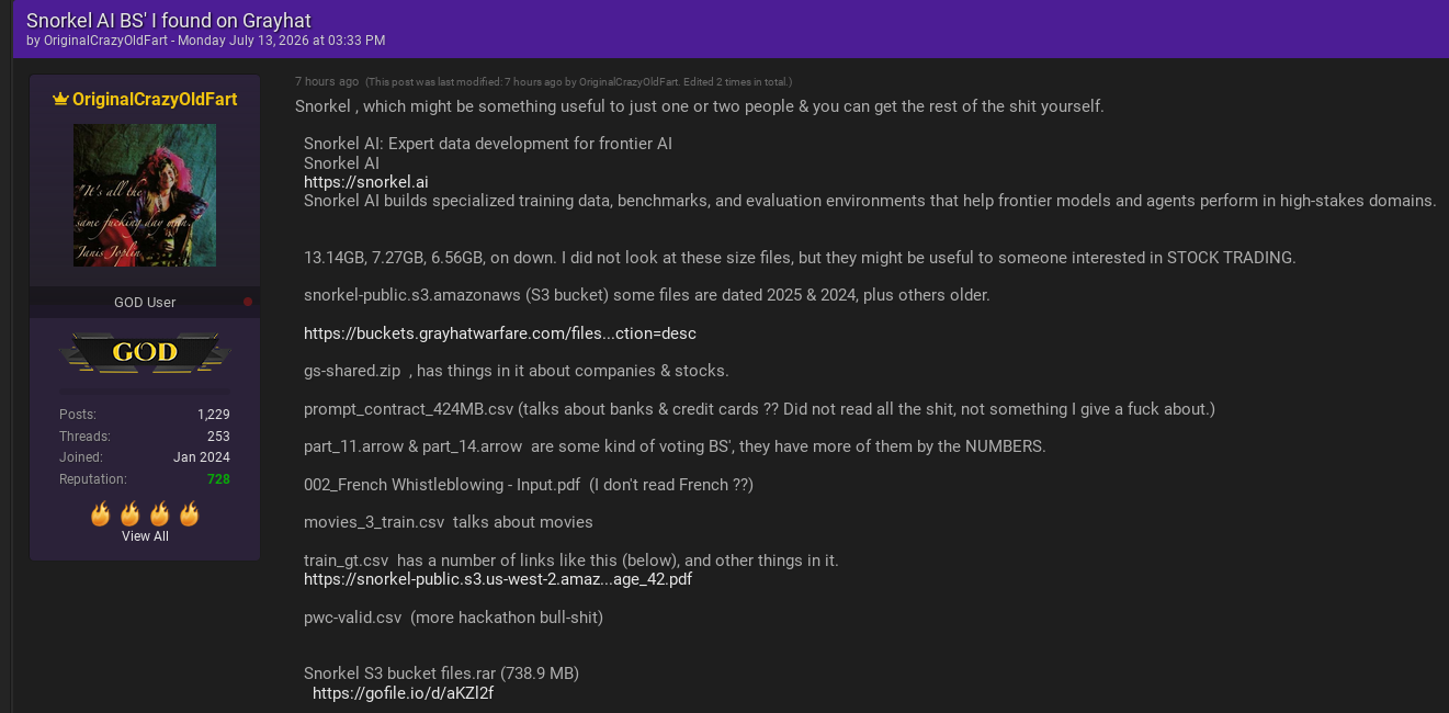 Alleged data breach of Snorkel AI