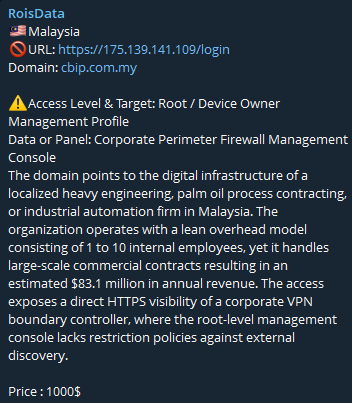 Alleged unauthorized root access to CB Industrial Product Holding Berhad