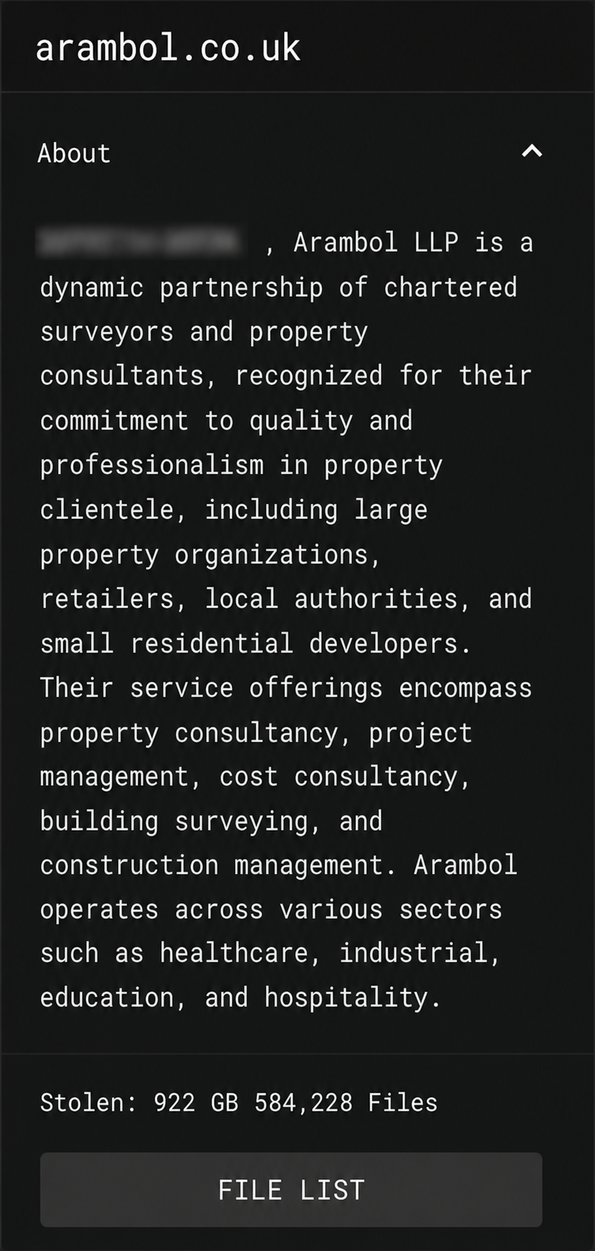Arambol LLP Falls Victim to M3RX Ransomware