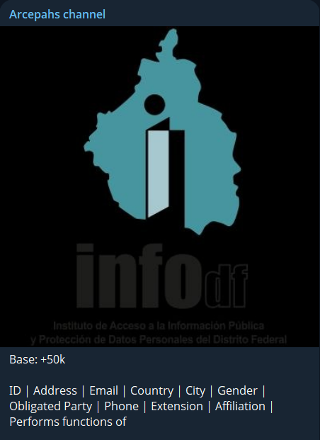 Alleged data breach of Instituto de Acceso a la Información Pública y Protección de Datos Personales del Distrito Federal