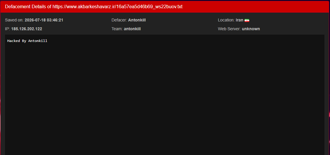 Antonkill targets the website of Akbar Keshavarz Law Office