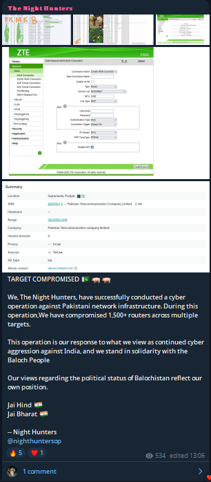 Alleged Cyberattack Targeting Pakistan Telecommunication Company Limited (PTCL)