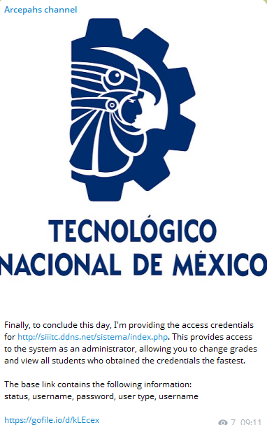 Alleged unauthorized access to Tecnológico Nacional de México