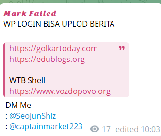 Alleged sale of unauthorized web shell access to Voz do Povo.