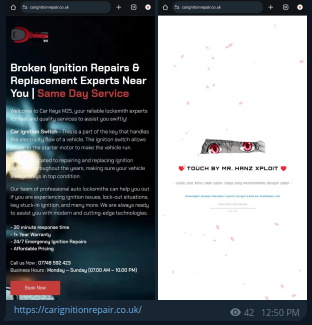 DeepCore Network targets the website of by Car Ignition Repair