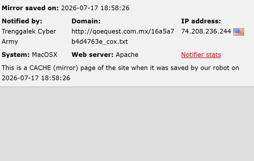 Trenggalek Cyber Army targets the website of Qoe Quest