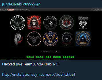 JundAlNabi Official targets the website of instalacionesjm.com.mx