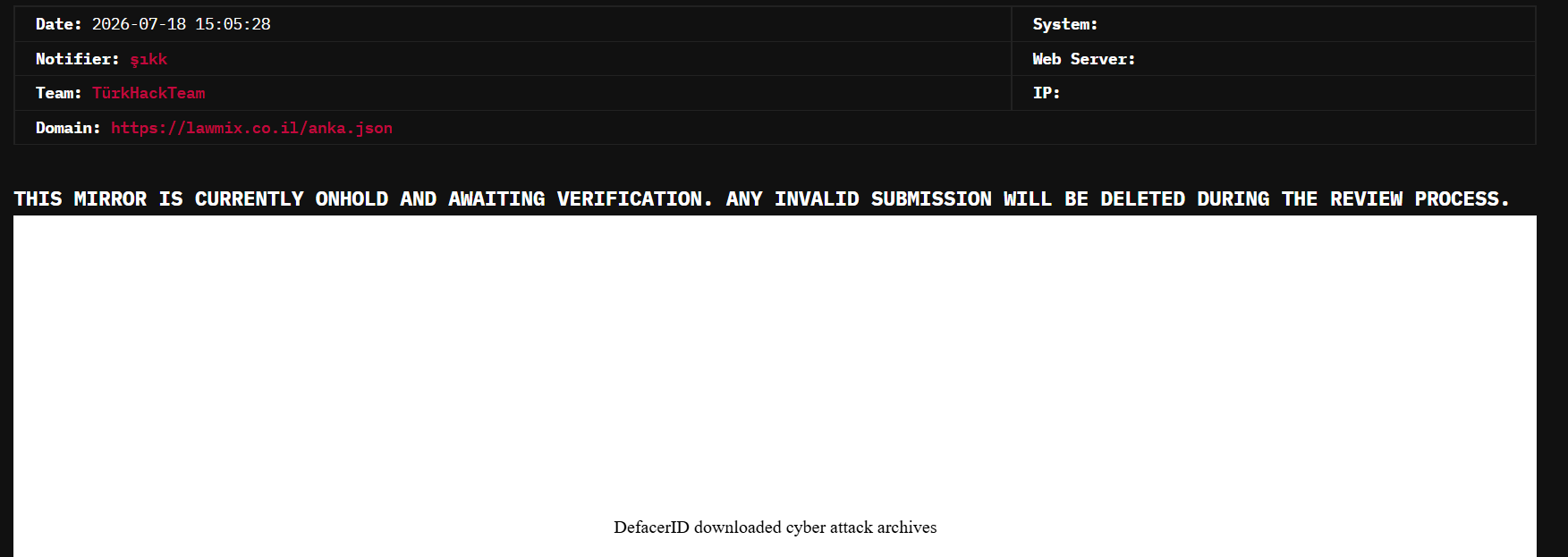 şıkk targets the website of LawMix