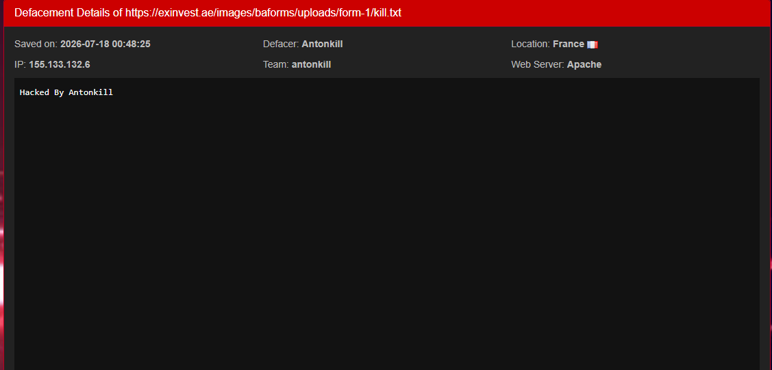 Antonkill targets the website of eXinvest