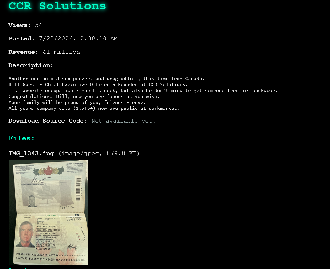 CCR Solutions falls victim to UnSafe ransomware