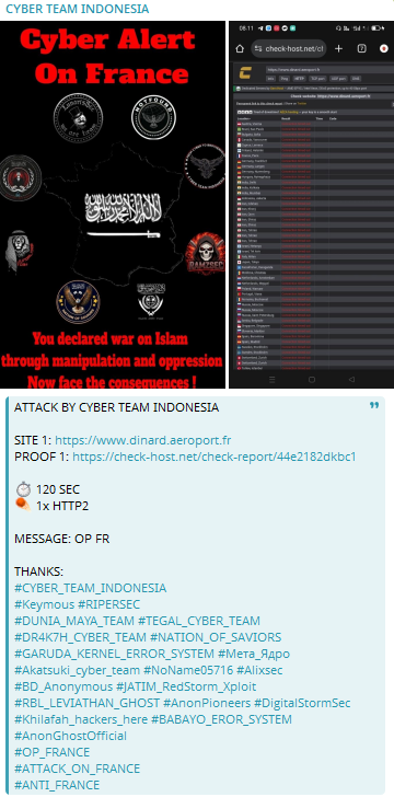 CYBER TEAM INDONESIA targets the website of Dinard Bretagne Airport