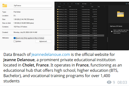 Alleged data breach of Jeanne Delanoue