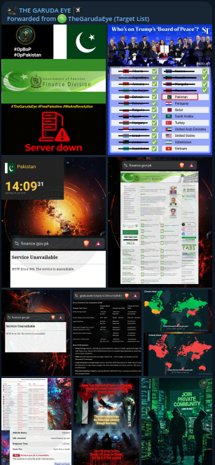 THE GARUDA EYE claims to target the website of Finance Division
