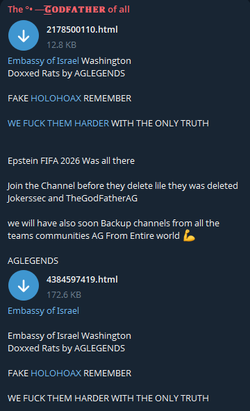 Alleged breach of Embassy of Israel Washington