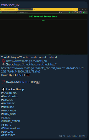 Z3R0-S3CC_NX targets the website of Ministry of Tourism and Sports