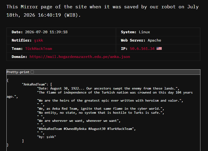 TürkHackTeam targets the website of Hogar de Nazareth