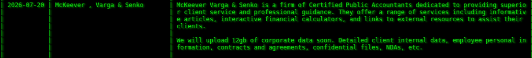 McKeever, Varga & Senko falls victim to akira Ransomware