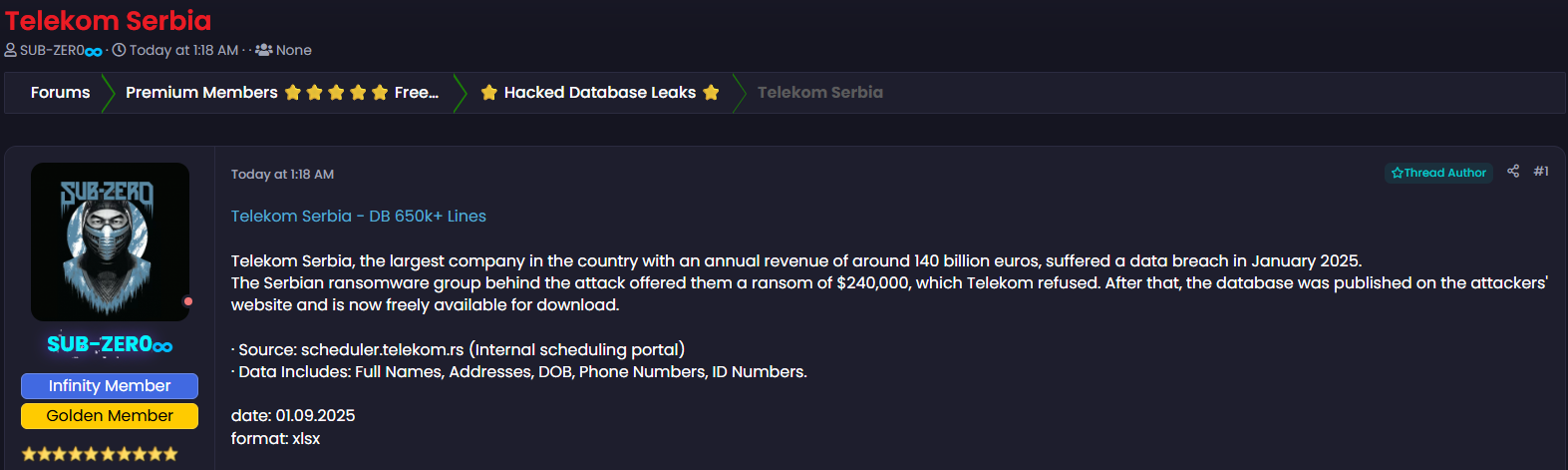 Alleged Sale of Telekom Serbia