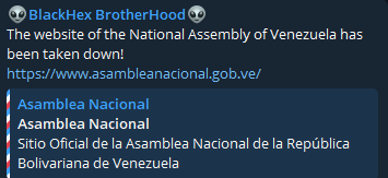 BlackHex Brotherhood targets the website of National Assembly of Venezuela