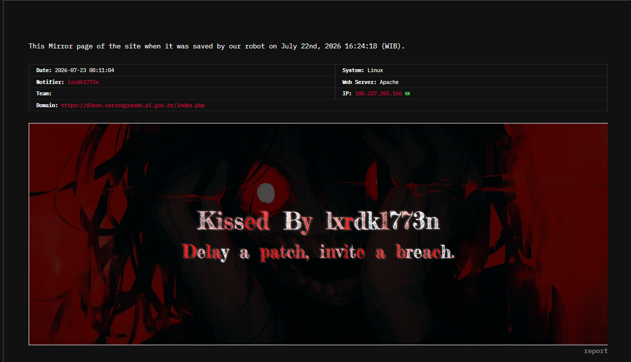 lxrdk1773n targets the website of Prefeitura Municipal de Várzea Grande